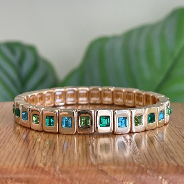 PULSERA ISIS FULL CRISTAL AZUL Y VERDE