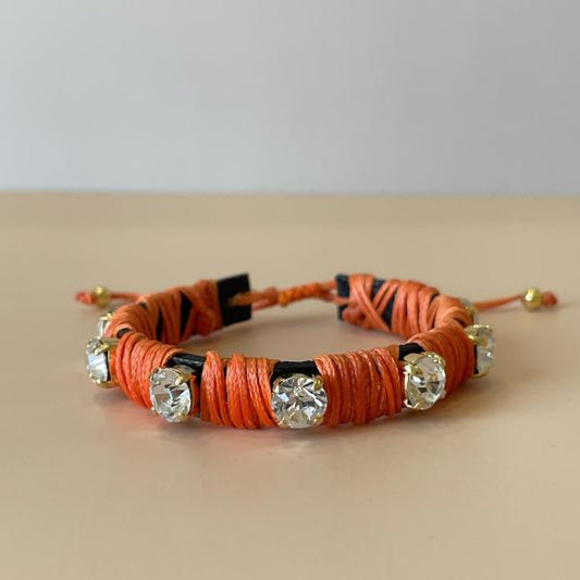 PULSERA FAVORITA CLEAR HILO NARANJA