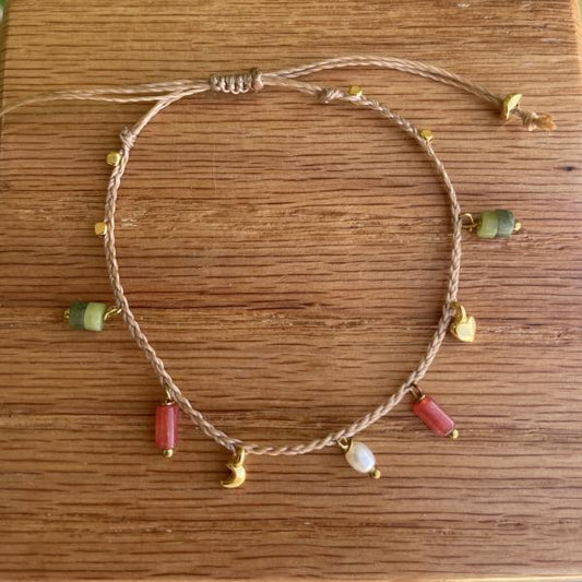 PULSERA TANZANIA - VERDE Y ROJO