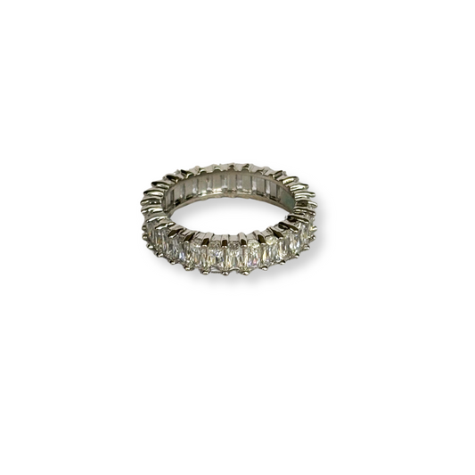 ANILLO CRISTAL BAGUETTE SILVER