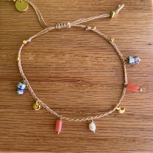 PULSERA TANZANIA -AZUL Y ROJO