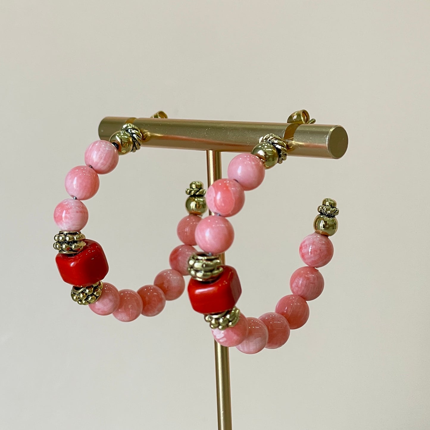 ARRACADAS GLAM CORAL