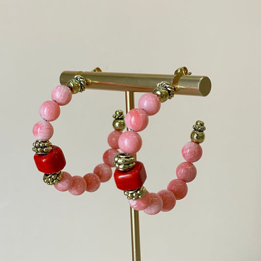 ARRACADAS GLAM CORAL