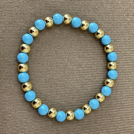 PULSERA BOLITAS- TURQUESA