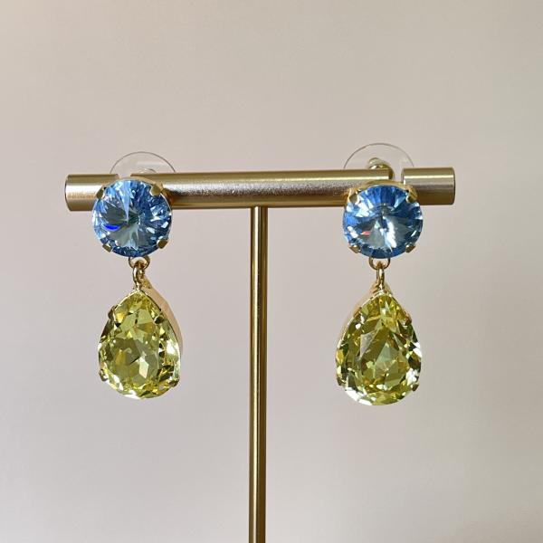 ARETES ROMELIA - AZUL AMARILLO