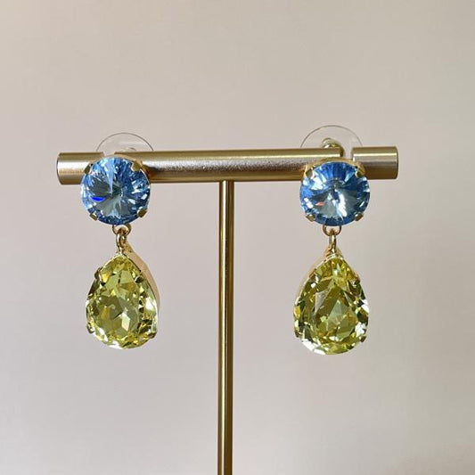 ARETES ROMELIA - AZUL AMARILLO