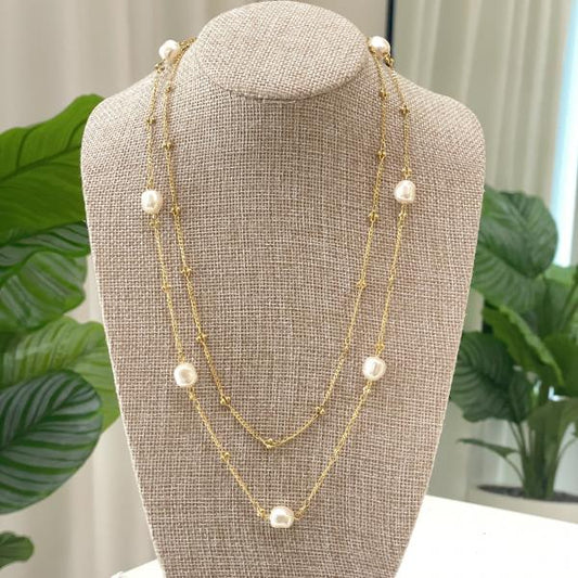 COLLAR MEISSA DOBLE CON PERLAS