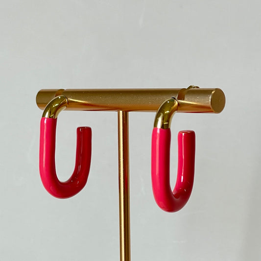 ARRACADAS CLIP -ROSA