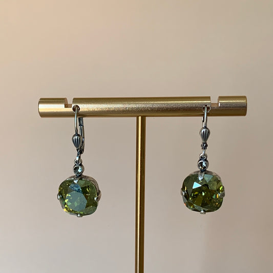 ARETES DAYLIGHT VERDE TORNASOL -SILVER