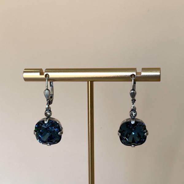 ARETES DAYLIGHT  AZUL MARINO -SILVER