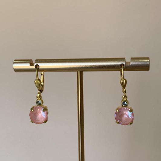 ARETES ROMANI CRISTAL ROSA OPACO