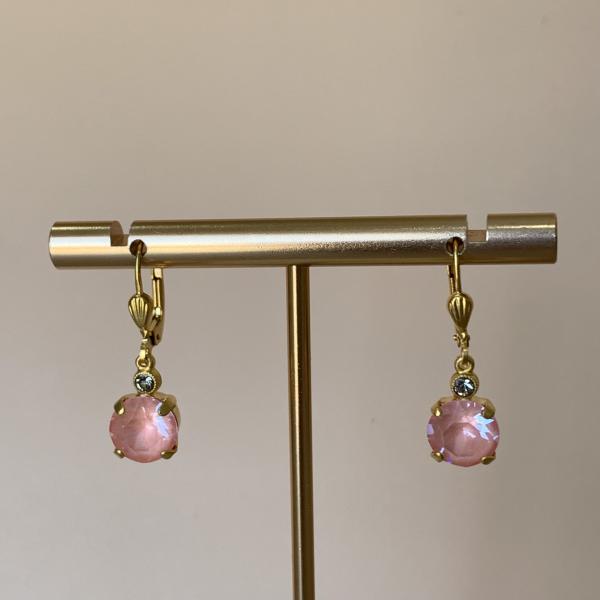 ARETES ROMANI CRISTAL ROSA OPACO