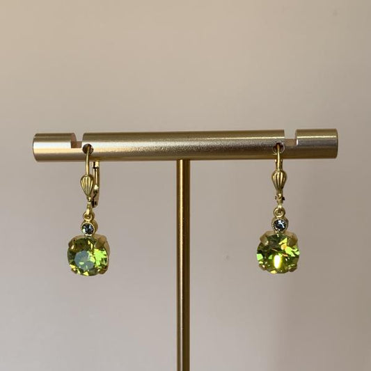 ARETES ROMANI CRISTAL VERDE LIMA