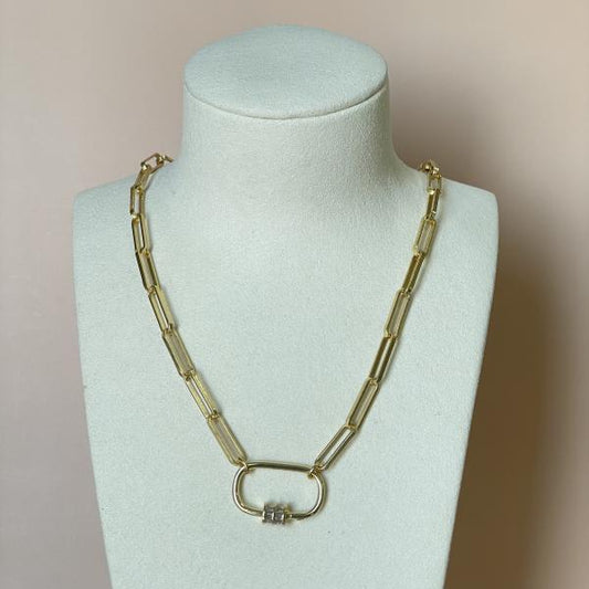 COLLAR DIJE SEGURO CON CRISTAL BAGUETTE
