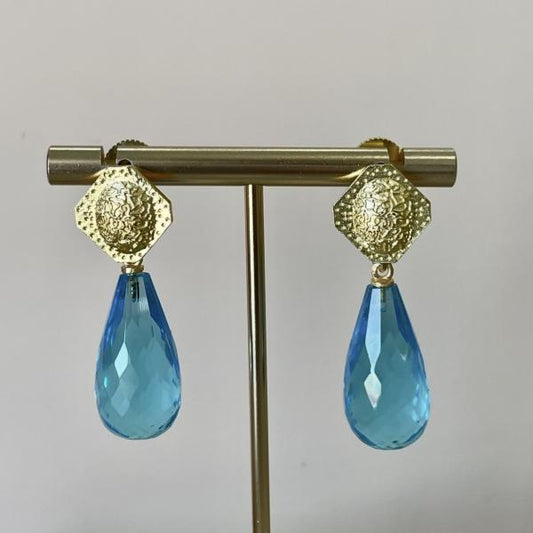 ARETES HEM BLUE TOPAZ HYDRO