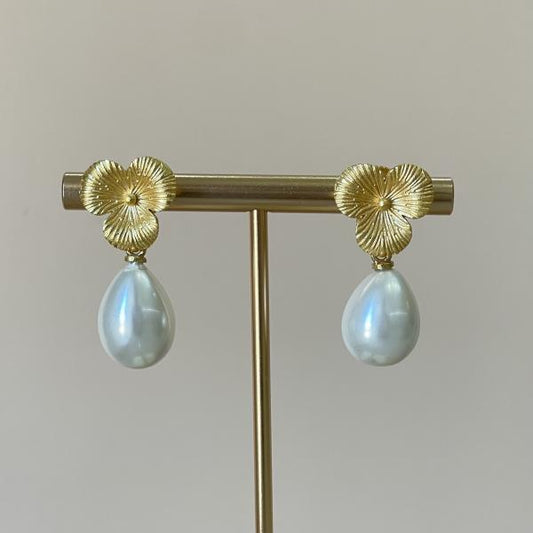 ARETES BAROQUE PEARL & FLOR I
