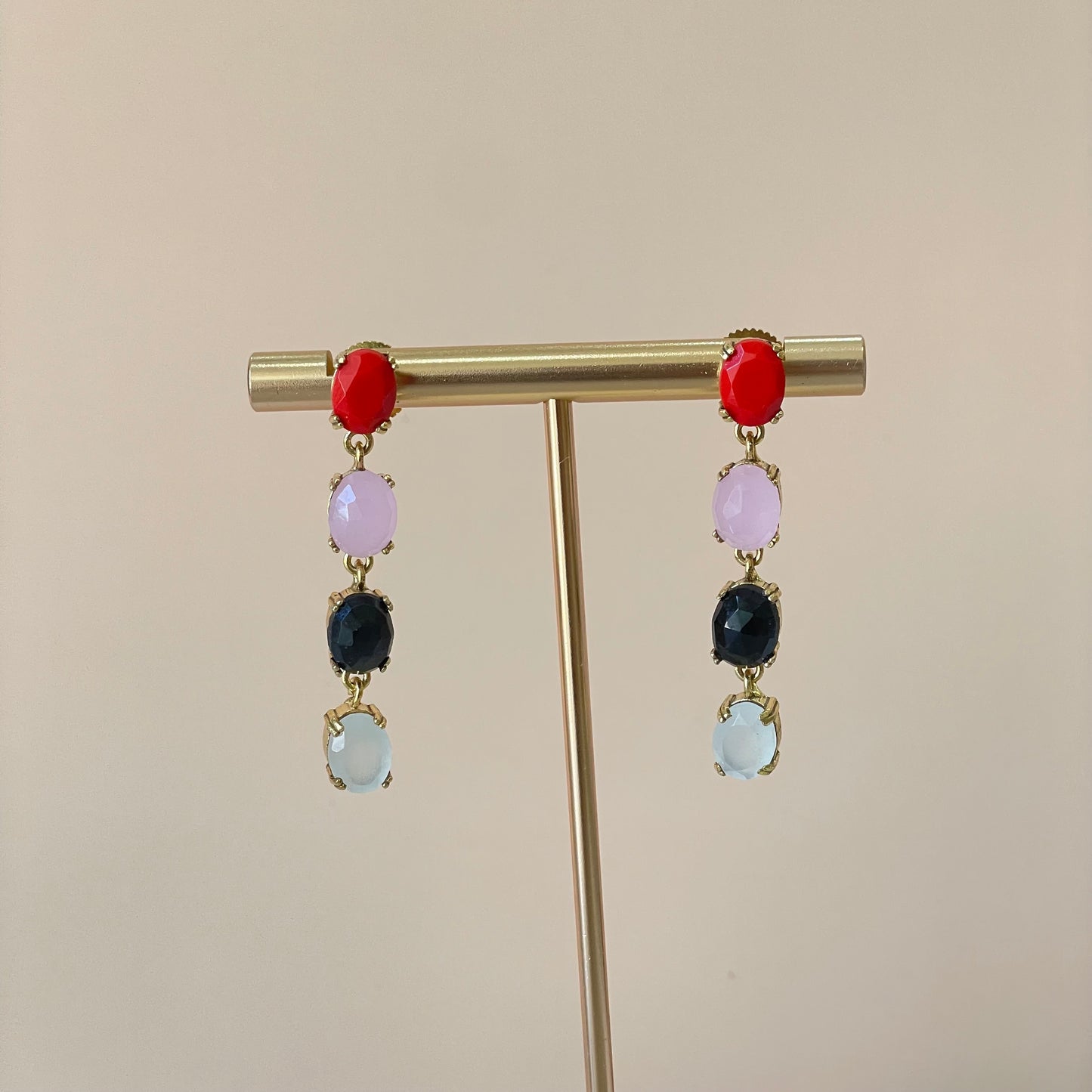 ARETES 4 GEMSTONES MULTI GEMS ORANGE