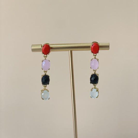 ARETES 4 GEMSTONES MULTI GEMS ORANGE
