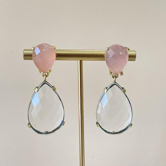 ARETES GEMSTONE OPALITE & PINK CHALCEDONY
