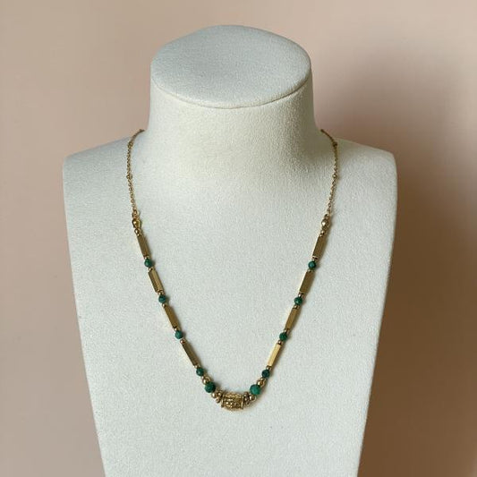 COLLAR HEMATITA CON PIRITAS GOLD
