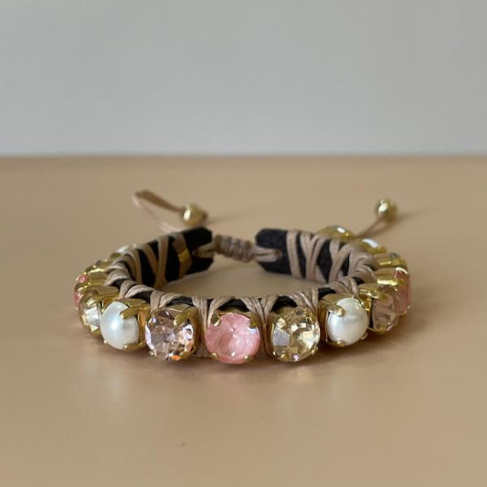 PULSERA FAVORITA MIX ROSA, GOLD Y PERLA
