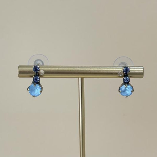 ARETES FANNYS MORADO Y AZUL