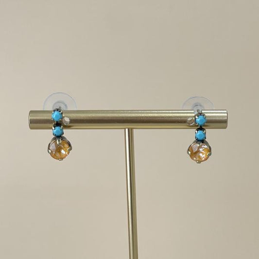 ARETES FANNYS TURQUESA Y CORAL