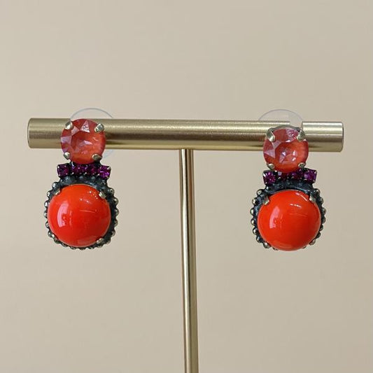 ARETES CALYPSO CORAL Y NARANJA