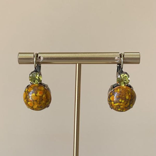 ARETES DORIAN AMARILLO PIEDRA NARANJA