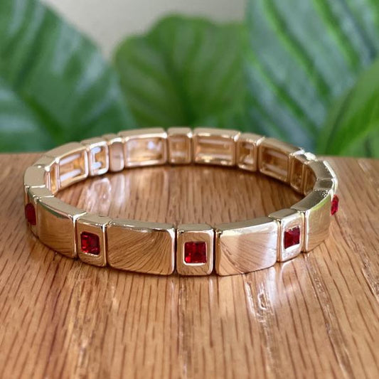 PULSERA ISIS CRISTAL ROJO