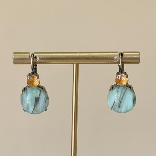 ARETES DORIAN CORAL PIEDRA MENTA