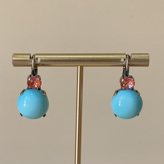ARETES DORIAN CORAL TURQUESA