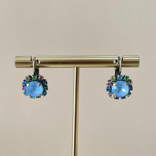 ARETES LIRIO CRISTAL BABY BLUE COLORFUL