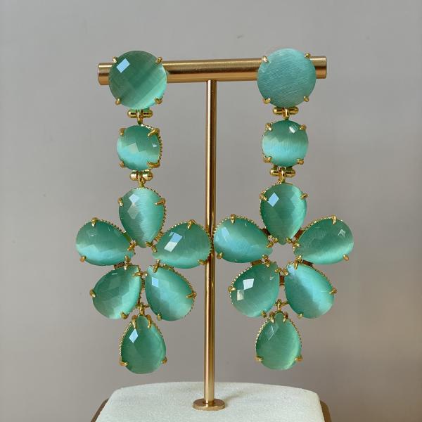 ARETES FLOR - AQUA