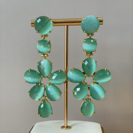 ARETES FLOR - AQUA