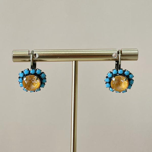ARETES LIRIO CRISTAL MELON TURQUESA