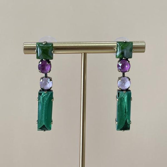 ARETES PEONIA VERDE LAVANDA