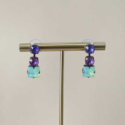 ARETES ACACIA MORADO Y OPAL