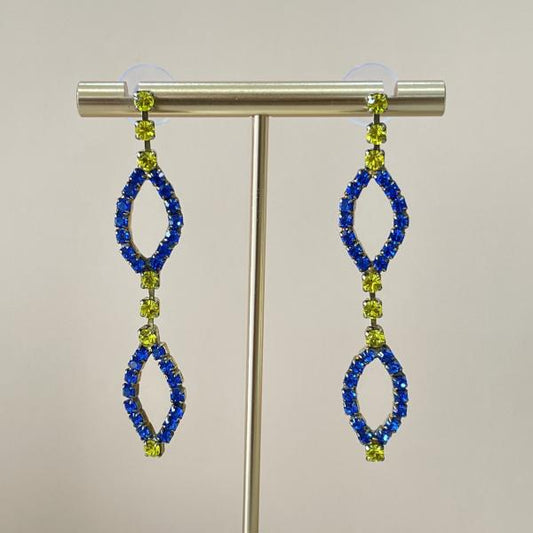 ARETES PEGONITA AZUL Y AMARILLO