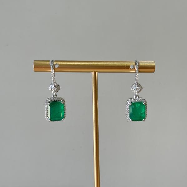 ARETES GANCHO CRISTAL EMERALD