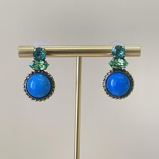 ARETES MICENIA AZUL LIMA