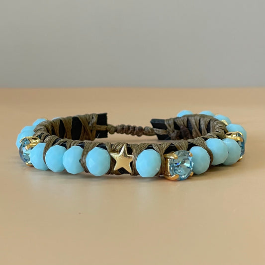 PULSERA FAVORITA PIEDRA AZUL CELESTE -HC