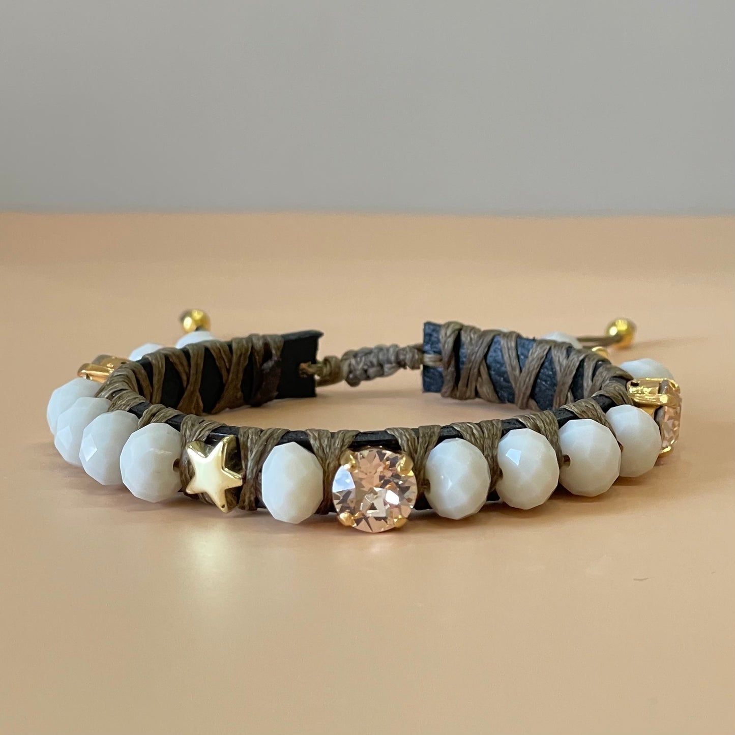 PULSERA FAVORITA PIEDRA ROSA CON ESTRELLA -HC