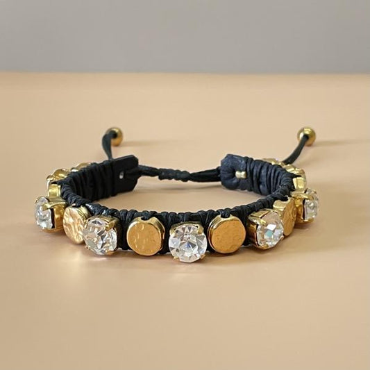 PULSERA CLEO CRISTAL CLEAR CON MONEDA