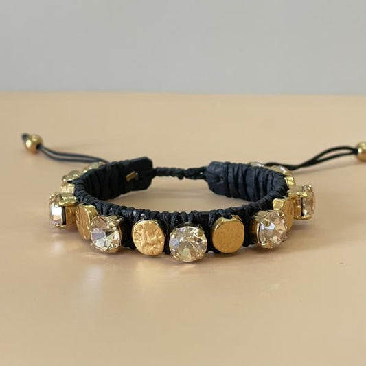 PULSERA CLEO CRISTAL GOLD CON MONEDA