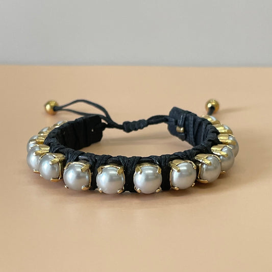 PULSERA FAVORITA PERLAS GRIS -HN