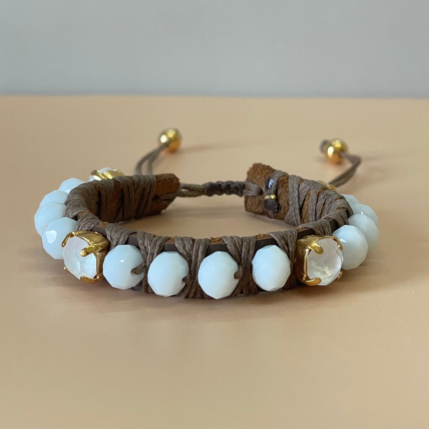 PULSERA FAVORITA PIEDRA BLANCA CRISTAL BLANCO -HC