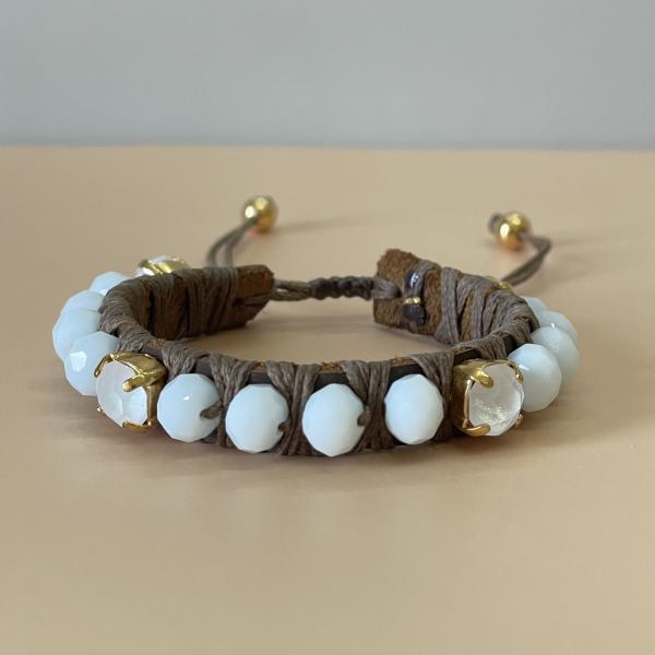 PULSERA FAVORITA PIEDRA BLANCA CRISTAL BLANCO -HC