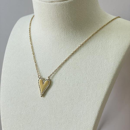 COLLAR DIJE CORAZON CON CRISTAL
