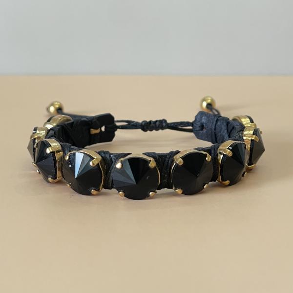 PULSERA CLEO CRISTAL NEGRO -HN